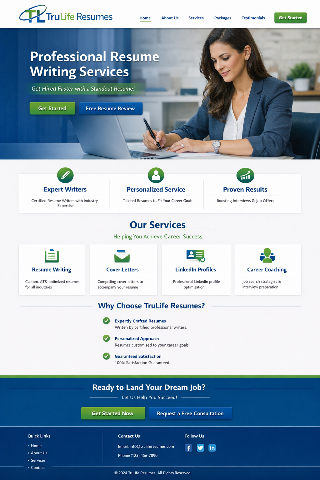 Abstract career growth illustration in blue and green